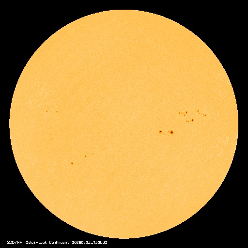 SDO · HMI Continuum — Visible photosphere & sunspots