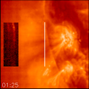 SUMER emission lines on EIT context image