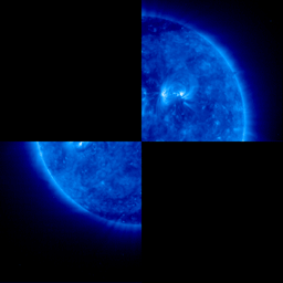 [EUV image of the Sun in 0.9 - 1.0 MK plasma, 1996/01/02]