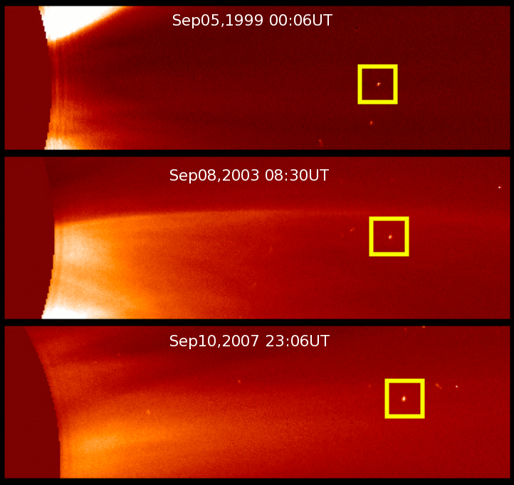 LASCO C2 images of SOHO's first officially periodic comet