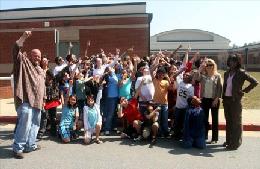 Group photo, Ramsden with
children astronomers